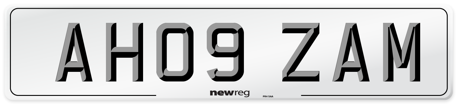 AH09 ZAM Number Plate from New Reg